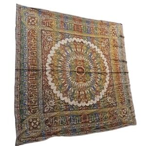 Vtg Spanish Moorish Wall Hanging/Throw/Tablecloth Silk Tapestry  56"Sq. READ